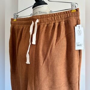 Sage Collective Terry Towel Pants Women’s XL Orange Drawstring Waist